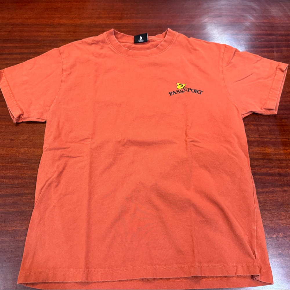 Vintage Passport Men's Tee in Bold Orange